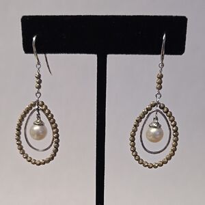 Vintage SS And Pearl Drop Earrings